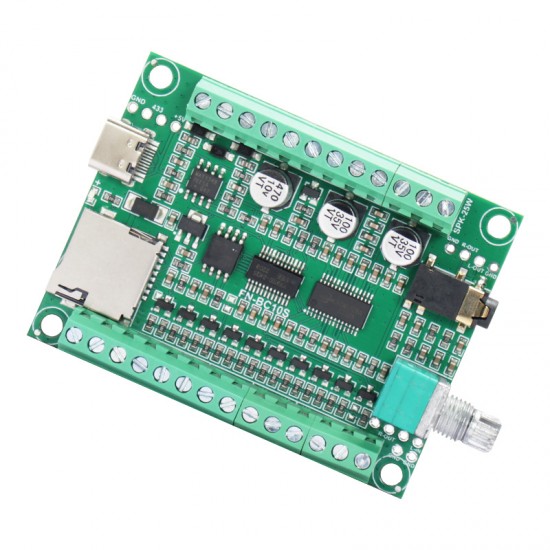 10 Button Trigggered Audio Player Sound Board UART and RS485 Serial MP3 Player Voice Module with 25W x 2 Amplifier