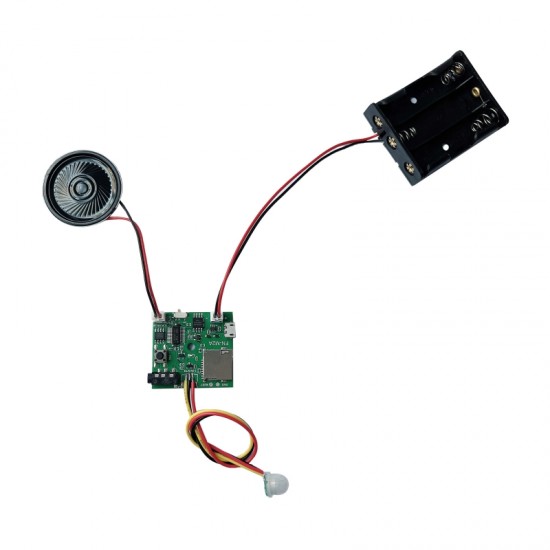 Talking Motion Sensor Audio Player Module with 3xAA Battery Box and Speaker Motion Triggered Sound Module for Singing Bird Box Talking Motion Sensor Audio Player Module with 3xAA Battery Box and Speaker Motion Triggered Sound Module for Singing Bird Box