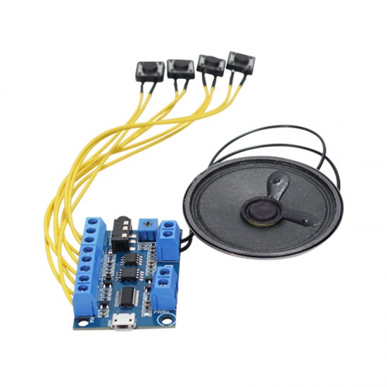 USB Recording MP3 Sound Module with Buttons, Speaker and Battery Box