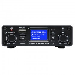 LCD Portable Digital Audio Player with 25W x 2 Amplifier High Quality Music Player with Bluetooth/USB/SD/AUX/OPT/REC Features